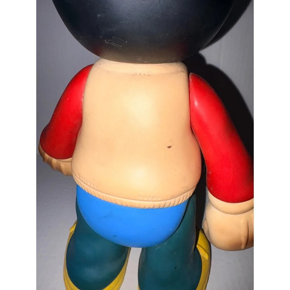 Vintage Disney Mickey Mouse 12 Inch Vinyl Figure Baseball‎ Outfit Red Cap M Logo